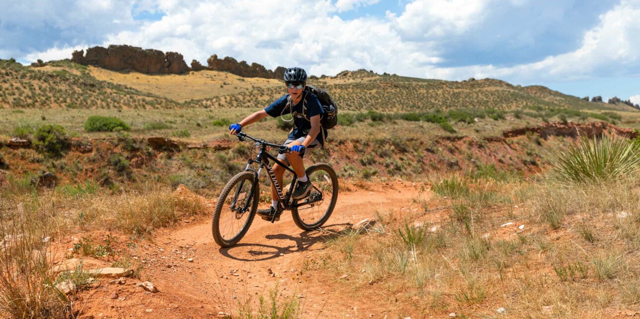 Mountain biking.