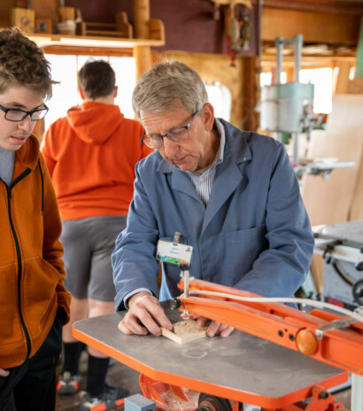 Man in woodshop.