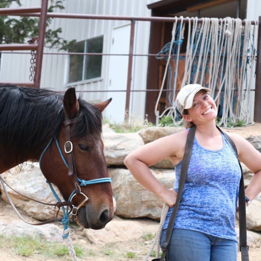 Nicole Wilson with a horse.