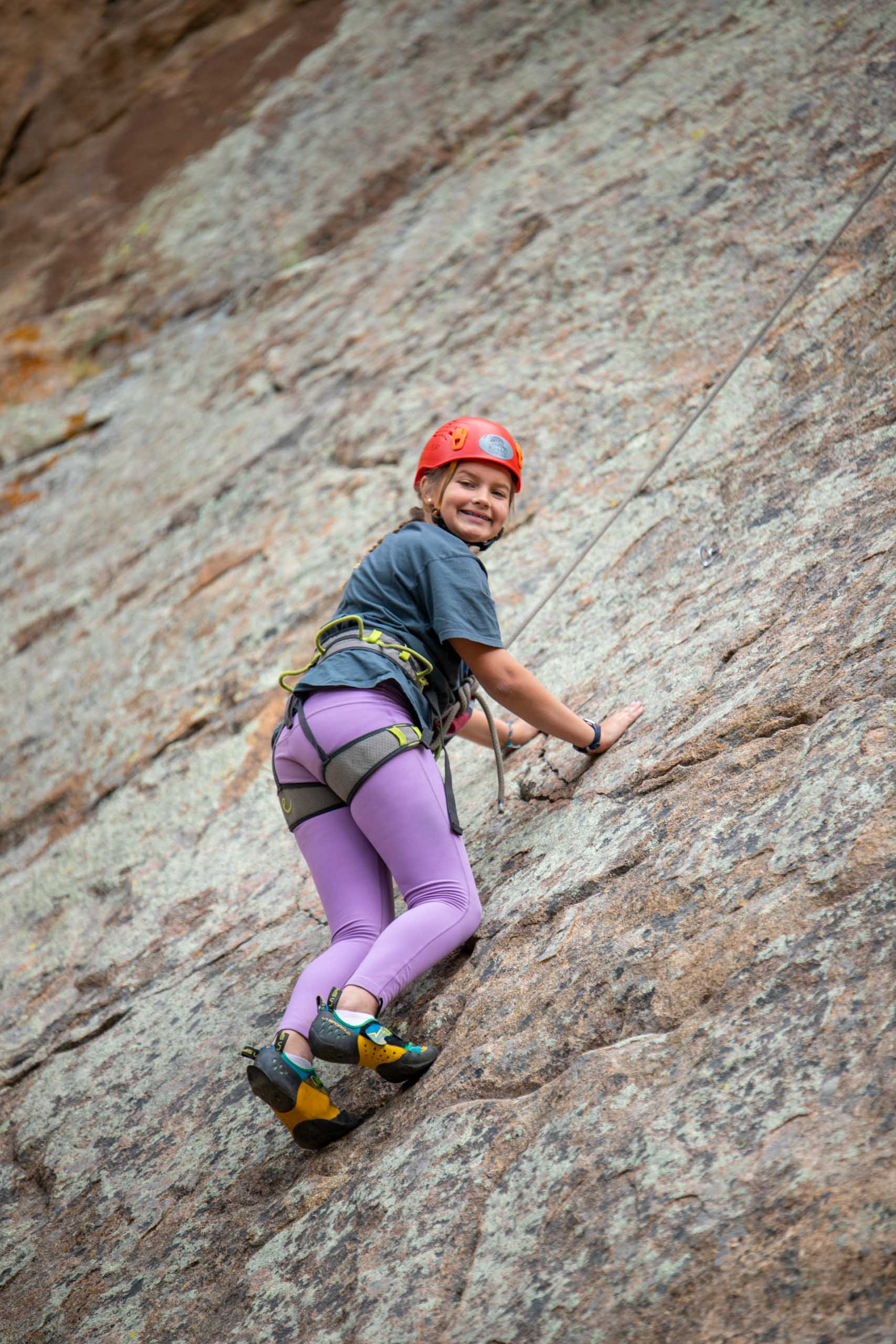 Technical rock climbing.