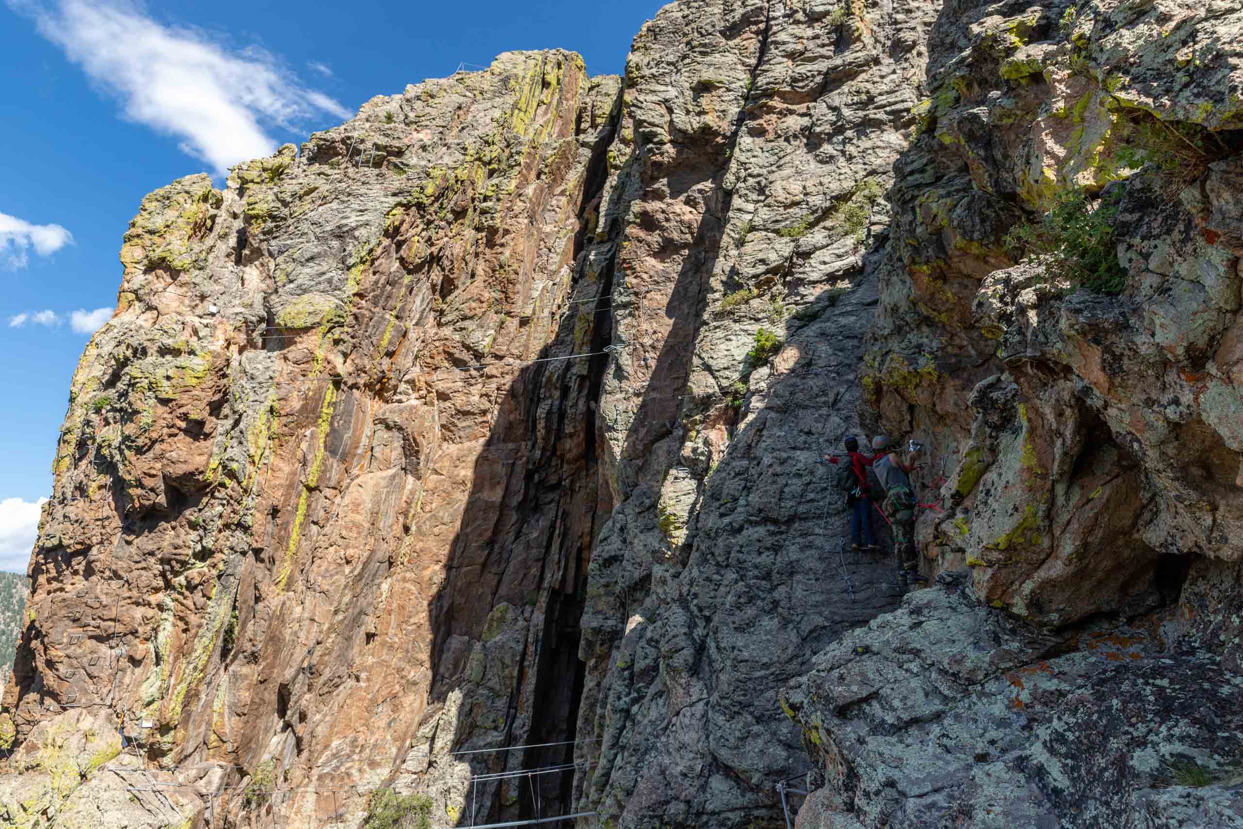 Technical rock climbing.