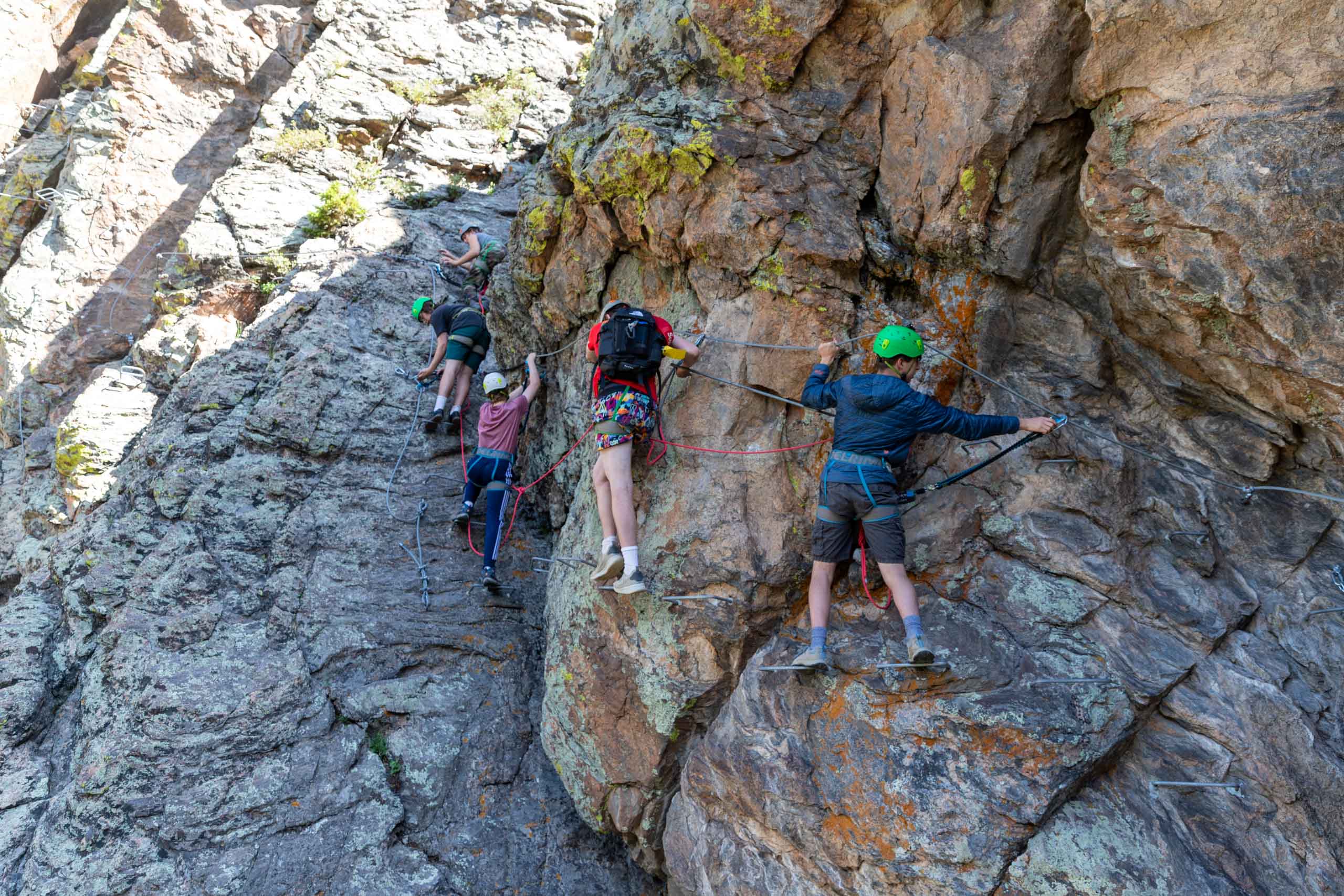 Technical rock climbing.