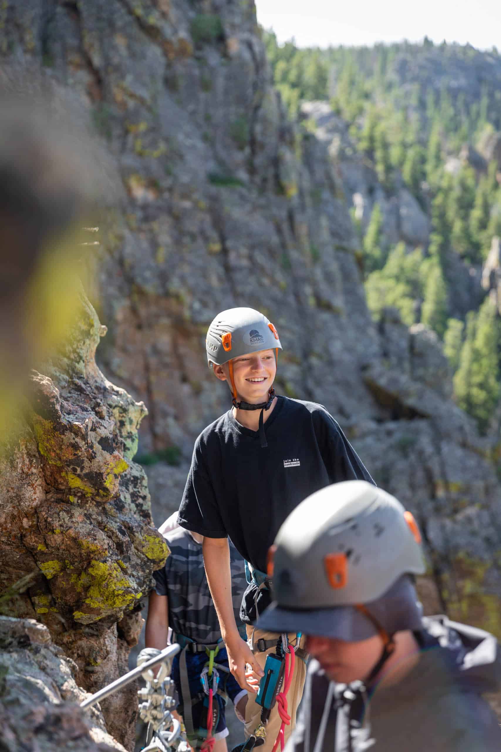 Technical rock climbing.
