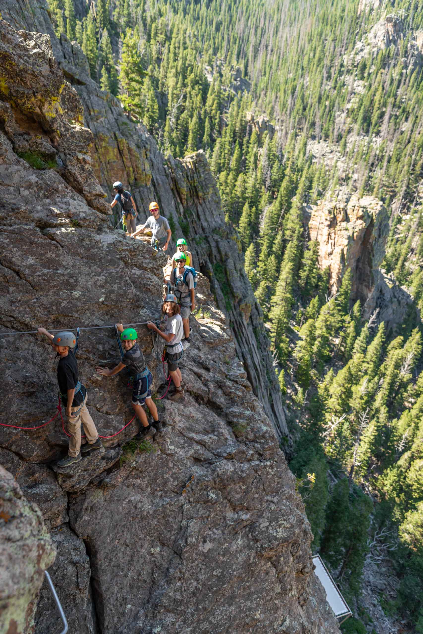 Technical rock climbing.