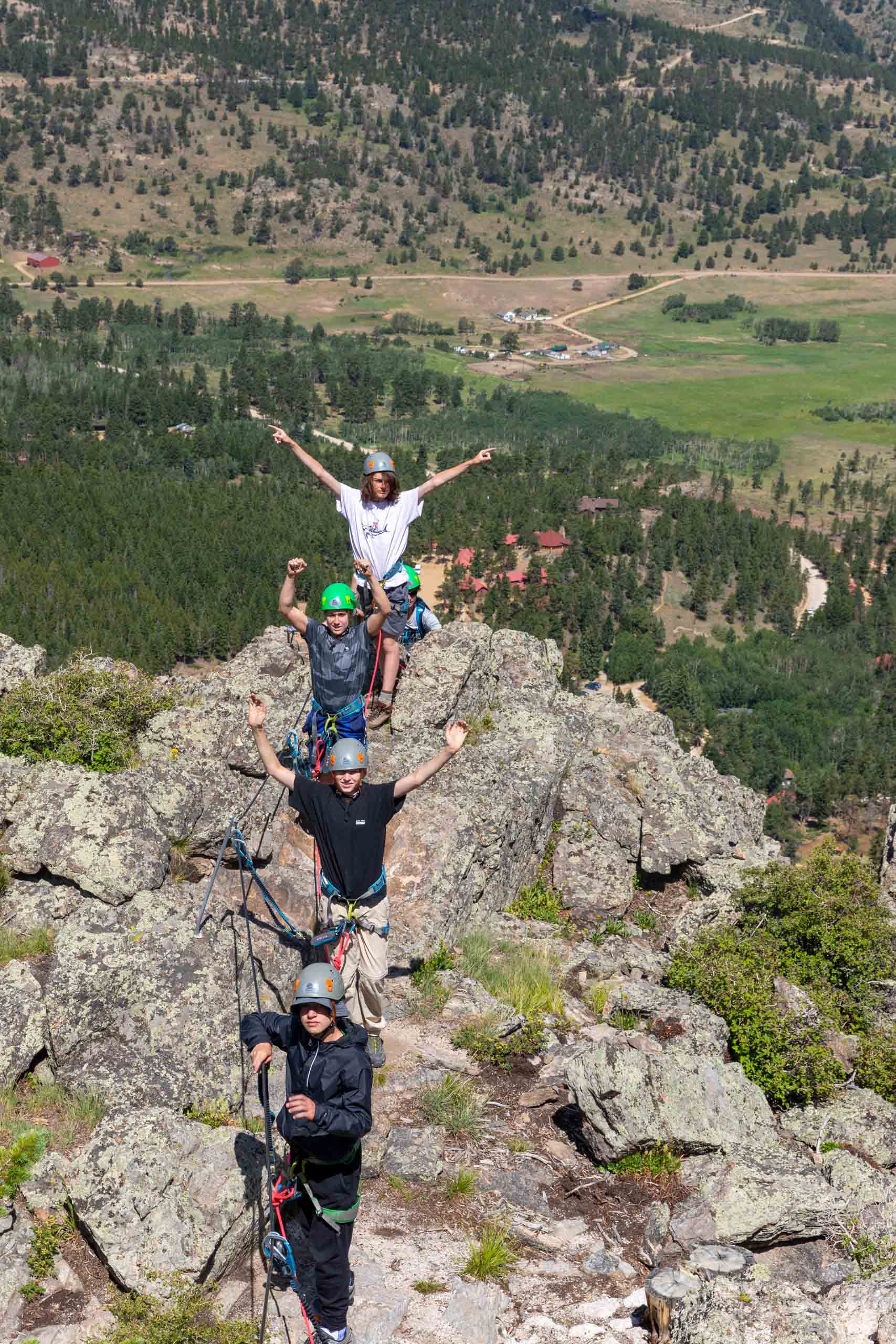 Technical rock climbing.